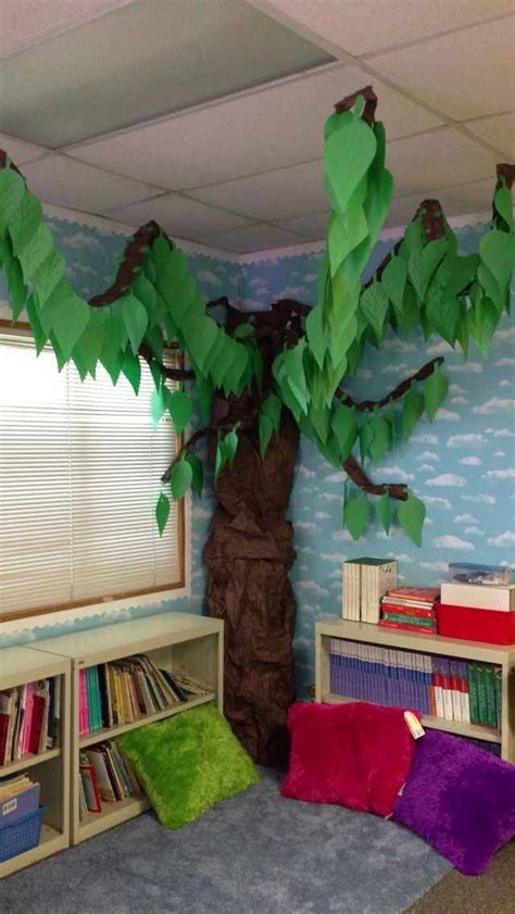 Pin By Sumona Rahman On Book Corners Classroom Tree Jungle Theme