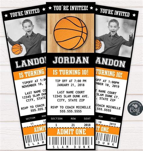 Free Printable Basketball Ticket Template Templates Printable Download