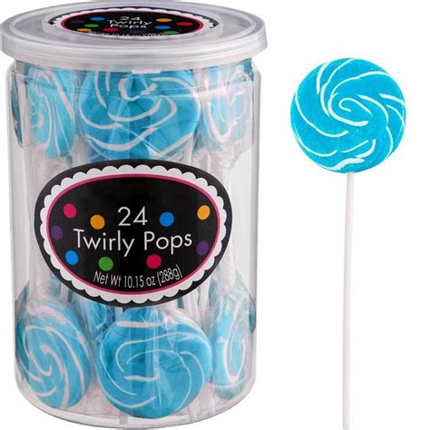 Caribbean Blue Swirly Lollipops 24pc Party City