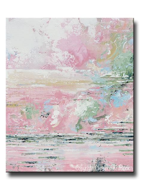 Giclee Print Art Abstract Pink White Painting Modern Wall