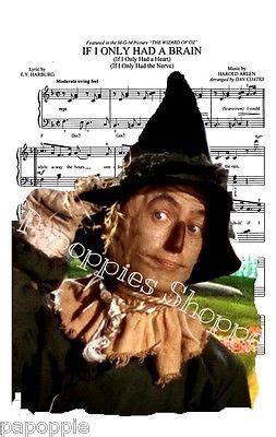 Fabric Block Sheet Music The Scarecrow The Wizard Of Oz If I Only Had A Brain EBay Scarecrow