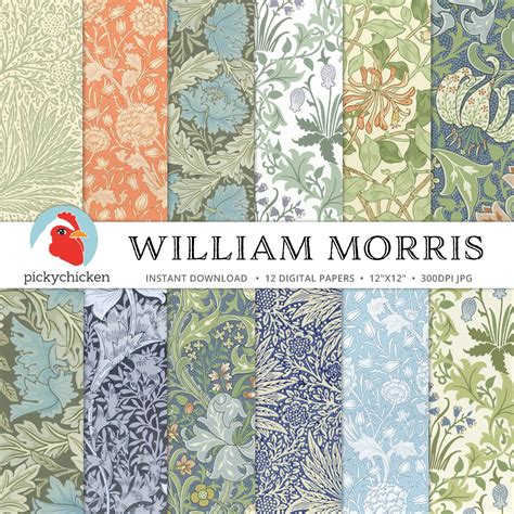 Victorian Digital Papers William Morris Arts And Crafts Etsy