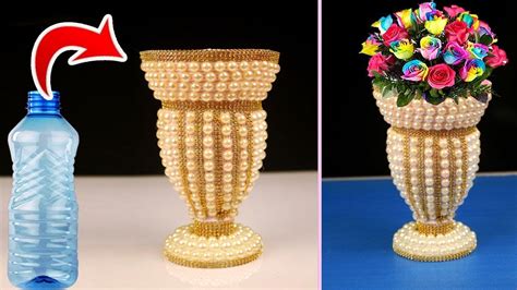 Make Beautiful Flower Empty Plastic Bottle Vase Making Crafts Make My