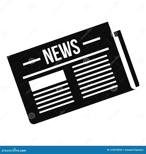 Newspaper Icon Simple Style Stock Vector Illustration Of Event
