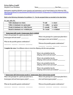 Transcribed image text from this question. Bestseller: Chapter 10 Dihybrid Cross Worksheet