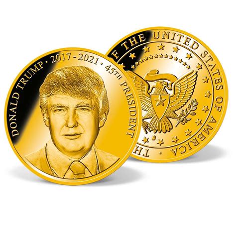 President Donald Trump Commemorative Coin Gold Layered Gold