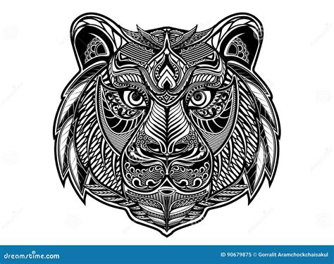 Zentangle Tiger Baby Cub Coloring Page Cartoon Vector Cartoondealer