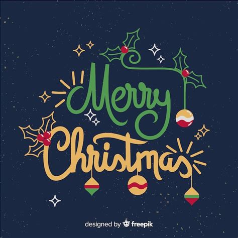 Free Vector Merry Christmas Cool Lettering Design
