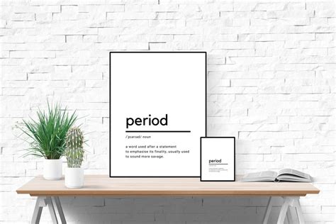 Period Word Definition Printable Wall Art Home Wall Decor Etsy