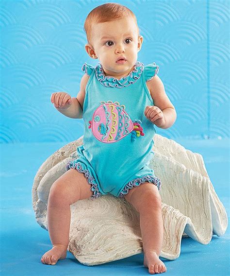 Free shipping for many products! Look at this Mud Pie Turquoise Fish Ruffle Bodysuit ...