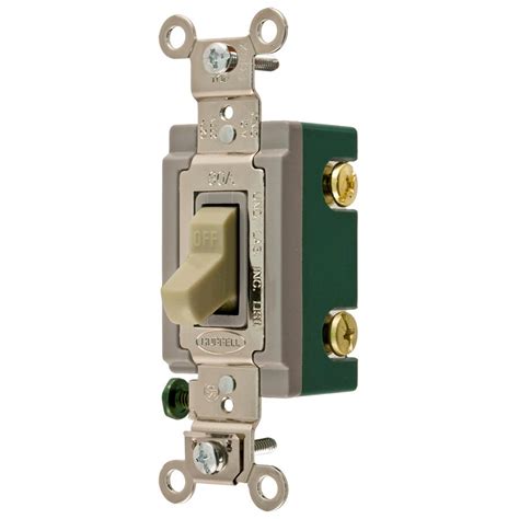 Hubbell 30 Amp Double Pole Ivory Toggle Light Switch At