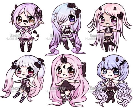 Pastel Goth Chibi Adoptables 06 Closed By Hunibi On