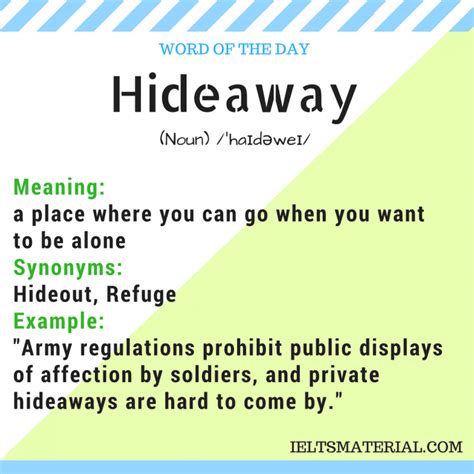 Hideaway Word Of The Day For Ielts Speaking And Writing