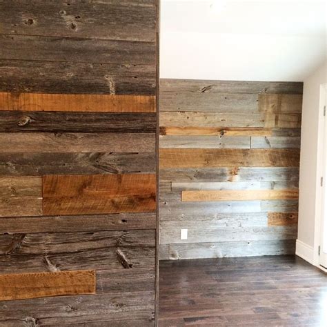 Mixed Brown And Grey Reclaimed Barnboard Featurewall By Barnboardstore