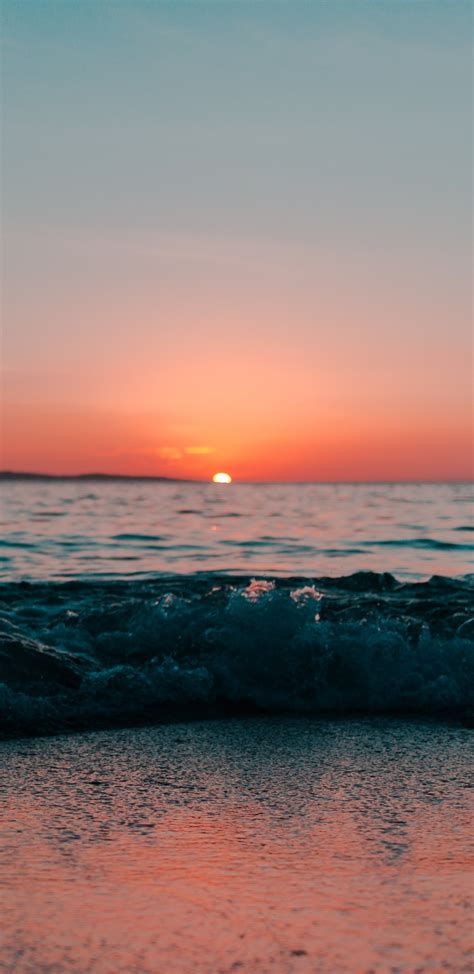 1440x2960 Sea Shore Ocean During Sunset Samsung Galaxy