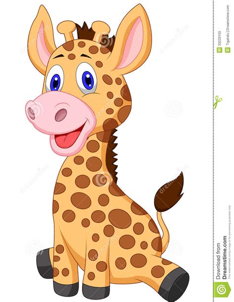 Cute Baby Giraffe Cartoon Stock Vector Illustration Of Cartoon 33233155