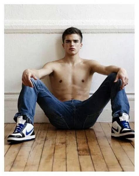 Shirtless Lad In Jeans And Trainers River Viiperi