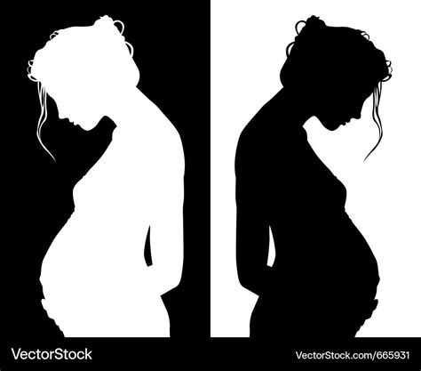 Pregnant Woman Silhouette Royalty Free Vector Image