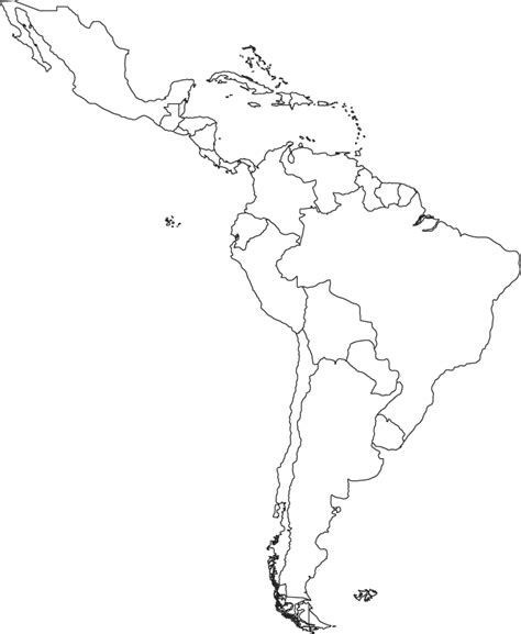 World Map Gray Central And South America Map Blank