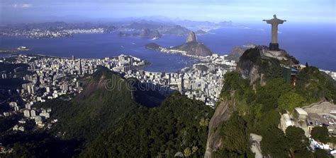 Air View Cristo Redentor Rio De Janeiro Brazil Editorial Image