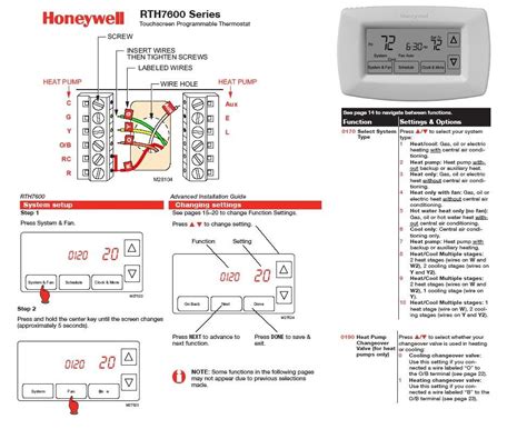 Honeywell T6 Pro Thermostat Install Manual