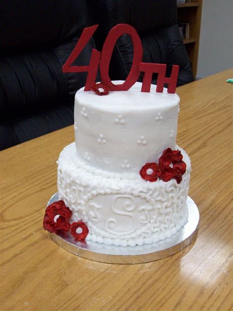 Below we will see 40th wedding anniversary cake, cheers to 40 years cake topper and happy 40th wedding anniversary cake, they are some nice images of 40 years anniversary cakes. Pin by Jenny Church on anniversary cakes | 40th ...
