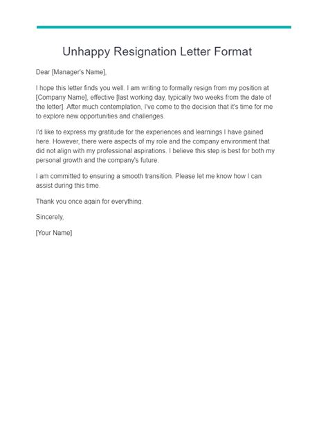 26 Unhappy Resignation Letter Examples How To Write Tips Examples