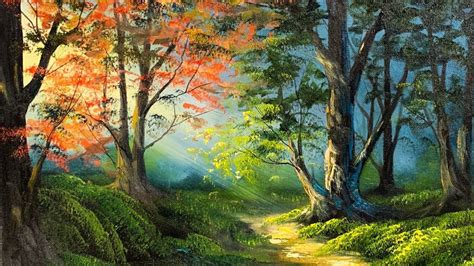 Free Lesson How To Paint A Vibrant Sunlit Forest Paintings By