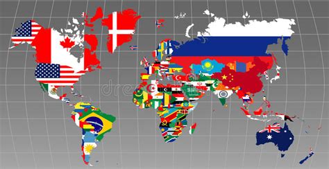 Map With Flags Stock Vector Illustration Of T Nationality 88257830