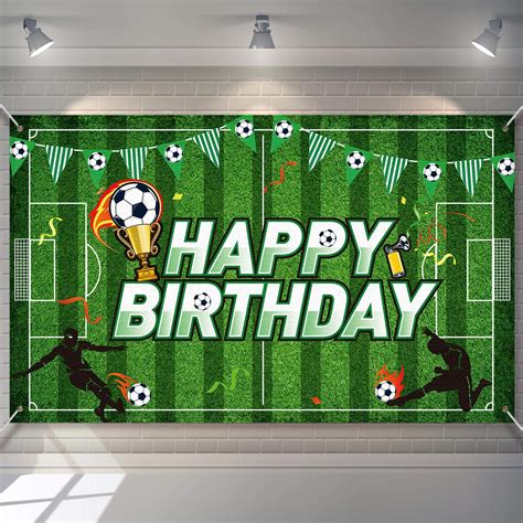 Buy Soccer Birthday Party Backdrop Football Field Photo Background