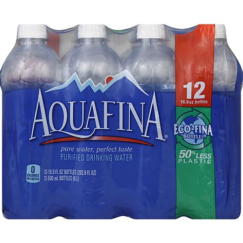 Aquafina Water 12 169 Fluid Ounce 2028 Fluid Ounce 12 Pack Plastic
