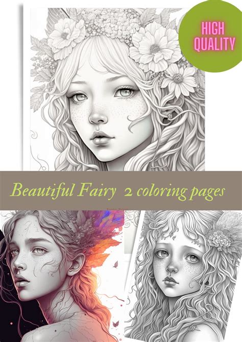 2 Beautiful Fairies 2 Coloring Pages Fantasy Coloring Pages Digital