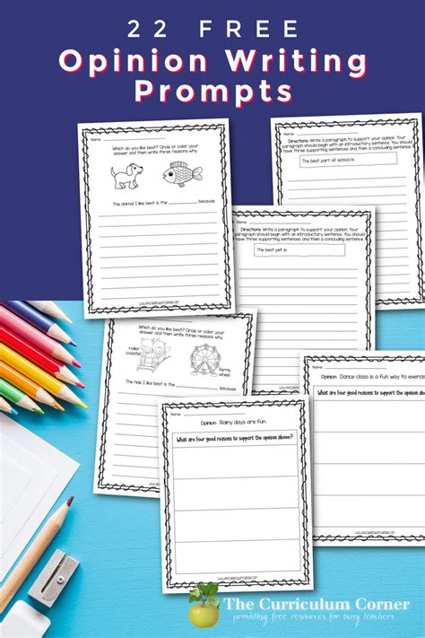 Opinion Writing Prompts The Curriculum Corner 123