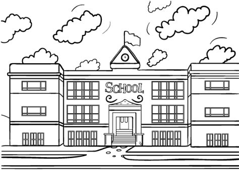 Download Printable school house coloring page. Free PDF download at http://coloringcafe.com/coloring ...