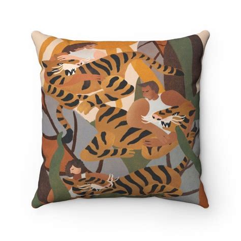 Tiger Pillow Case Tigers Pillow Cover Boho Living Room Etsy