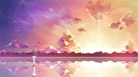 Anime Pink Sky 1920x1080 Wallpapers Wallpaper Cave
