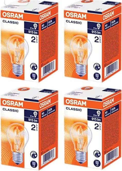 4 X OSRAM 77W 100W Classic ECO Superstar ES E27 Energy Saving Halogen