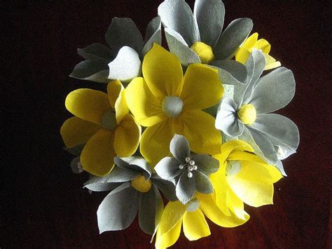 Yellow And Gray By Jchristinahuh Via Flickr Paper Flowers Flowers