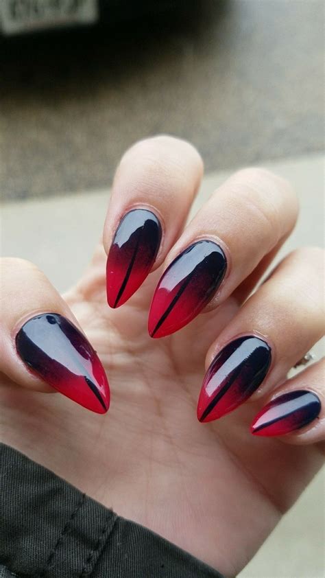 Ombre red and black nail design | Ombre nail designs, Red ... Ombre rainbow nails with mia secret flash neon colored acrylic.