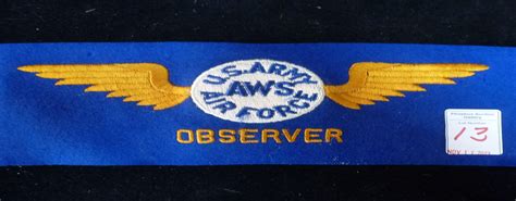 At Auction Ww Ii Us Army Air Forces Aws Observer Arm Band