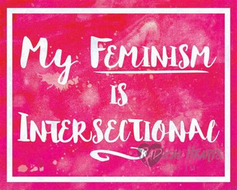 My Feminism Is Intersectional Bold Pink Wall Art Feminist Home