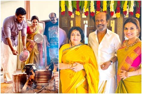 rajinikanth s daughter soundarya shares pictures of first pongal celebrations after wedding