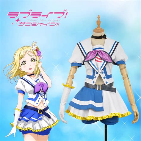 Lovelive Sunshine Aqours Op Jumping Heart Ohara Mari Stage Girls Dress Outfit Cosplay Costume