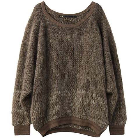 knit polyvore clothes brown knit sweater fashion