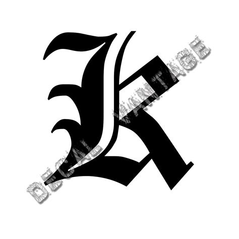 Old English K Letter Initial Vinyl Sticker Decal Font Diploma Choose
