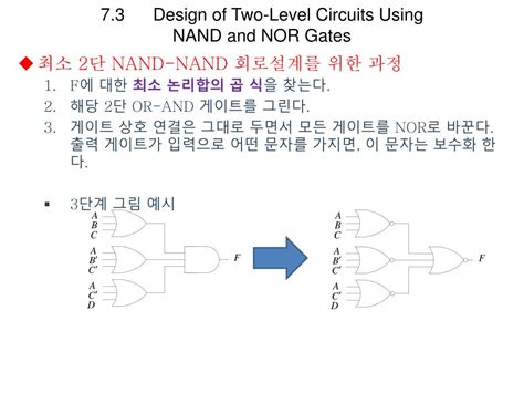 Ppt Unit 7 Multi Level Gate Circuits Nand And Nor Gates 다단 게이트 회로