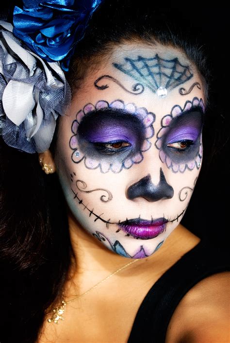 Purple Sugar Skull Makeup