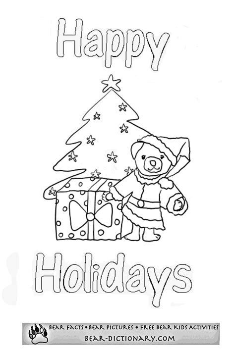Color pictures of santa claus, reindeer, christmas trees, festive primarygames has a large collection of holiday games, crafts, coloring pages, postcards and stationery for the following holidays: Bear Christmas Coloring Page,Toby's Bear Christmas ...