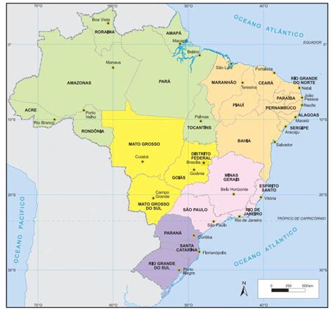 Mapa Do Brasil Estados Capitais Regiões Biomas