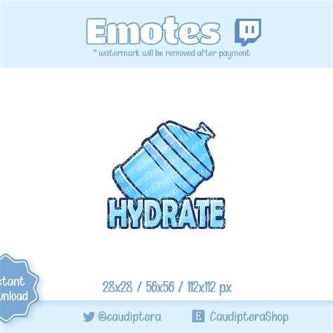 Drink Hydrate Emote Etsy Uk